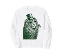 Lion drôle avec Lunettes de Soleil Trèfle Jour de la St Patrick Sweatshirt