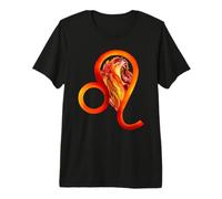 Lion du Zodiaque Lion Firey Leo T-Shirt Haut de Gamme