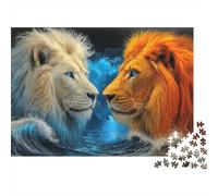 Lion Duo Fantasy Casse-tête 1000 Pièces avec Découpe Précise, Jeu De Puzzles en Lot activité Zen pour La Décoration De Bureau, Idée Cadeau Anniversaire 52x38cm/1000pcs
