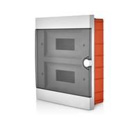 Lion Electric Armoire de commande encastrée 2 rangées | Boîte à fusibles 24 modules Blanc pour interrupteur installation électrique IP40, boîte de distribution avec rail et pour tous les intérieurs