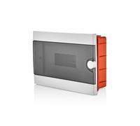 Lion Electric Boîte à fusibles encastrée 1 rangée | 12 modules, petit répartiteur blanc, répartiteur en saillie IP40, boîte électrique installation pour pièces humides, cave, garage et tous les