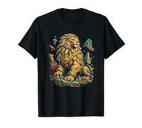 Lion en Pierre Mythique Ruines aztèques Gardien céleste T-Shirt