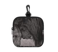 Lion et lionne imprimés,Pochette de Rangement carrée à Fermeture éclair, Porte-Monnaie en néoprène, Petit Portefeuille, Pochette à Monnaie, Porte-Monnaie