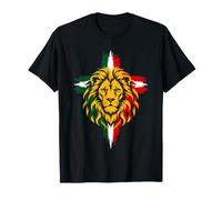 Lion Éthiopie Drapeau Coups de Pinceau T-Shirt