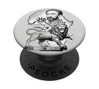 Lion éthiopien Empereur de Juda Hailé Sélassié Rasta PopSockets PopGrip Adhésif