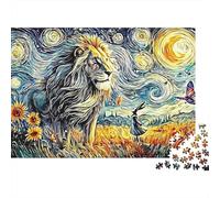Lion étoilé 1000 Pieces Premium Cardstock Family Créature Fantastique Art Puzzle After-School Game Brain Training Concentration for Adult Puzzle Enthusiasts 70x50cm/1000pcs