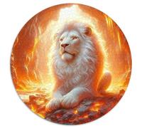 Lion étoilé 1000 Pièces Puzzle Rond Puzzles Classiques Le Majestueux Lion Puzzle Ronds Créatif - Jeu Éducatif Pièces Parfaitement Assorties Intéressants Cadeau Unique