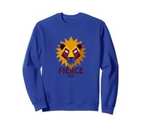 Lion féroce : Art géométrique du Zodiaque Lion pour Les Fans d'astrologie Sweatshirt, Unisexe pour Adultes, Bleu Royal, XXL