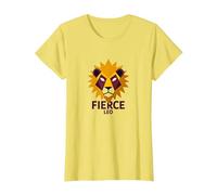 Lion féroce : Art géométrique du Zodiaque Lion pour Les Fans d'astrologie T-Shirt, Femme, Citron, M