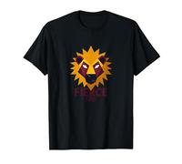 Lion féroce : Art géométrique du Zodiaque Lion pour Les Fans d'astrologie T-Shirt, Homme, Noir, 3XL