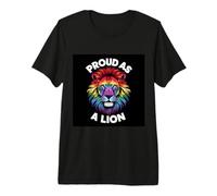 Lion fièrement comme Un Lion avec Un Dicton T-Shirt Haut de Gamme