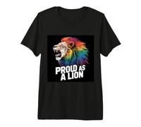 Lion fièrement comme Un Lion avec Un Dicton T-Shirt Haut de Gamme