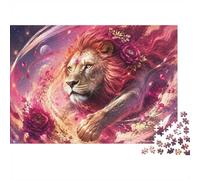 Lion Fleur Espace 1000pcs Mini Puzzle pour Adultes Difficile | 38x26cm Carton Décor Salon Structure Durable Cadeau Anniversaire Soulagement Du Stress