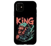 Lion galactique rugissant dans un casque avec armure spatiale Coque pour iPhone 11