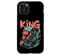 Lion galactique rugissant dans un casque avec armure spatiale Coque pour iPhone 11 Pro