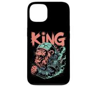 Lion galactique rugissant dans un casque avec armure spatiale Coque pour iPhone 13