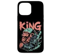 Lion galactique rugissant dans un casque avec armure spatiale Coque pour iPhone 13 Pro Max