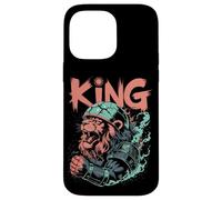 Lion galactique rugissant dans un casque avec armure spatiale Coque pour iPhone 14 Pro Max