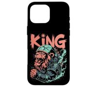 Lion galactique rugissant dans un casque avec armure spatiale Coque pour iPhone 16 Pro Max