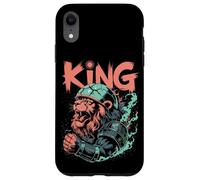 Lion galactique rugissant dans un casque avec armure spatiale Coque pour iPhone XR
