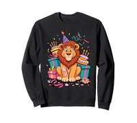 Lion Gâteaux Confettis Anniversaire Fête Lions Sweatshirt