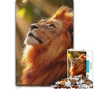Lion Gazing Into The Light, Puzzle en Bois pour Adultes, 1000 PCS