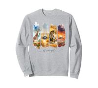 Lion Girafe Steppe Aventure South Africa Safari Sweatshirt