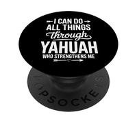 Lion hébreu de Juda Yahuah Yahusha Faith Force PopSockets PopGrip Adhésif