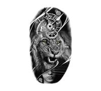 Lion homme tatouages temporaires autocollant imperméable Animal réaliste faux corps bras Art manchon Tatoo