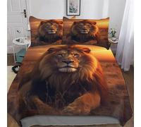 Lion Housse De Couette De Couette en Douce Microfibre pour Enfants Et Adolescents Microfibre Parure De Lit King220x240cm