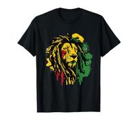 Lion jamaïcain Rasta Drapeau jamaïcain Lion of Judah Reggae Musique T-Shirt