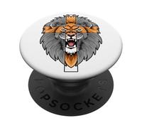Lion Jésus Croix Dieu bénisse la Bible The Way The Truth The Life PopSockets PopGrip Adhésif