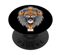 Lion Jésus Croix Dieu Bless Bible The Way Truth Art on Back PopSockets PopGrip Adhésif