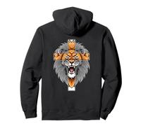 Lion Jésus Croix Dieu Bless Bible The Way Truth Art on Back Sweat à Capuche