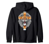Lion Jésus Croix Dieu Bless Bible The Way Truth Art on Back Sweat à Capuche