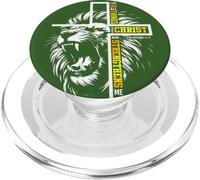 Lion Jésus Croix Dieu Bless I Can Do All Thing Through Christ PopSockets PopGrip pour MagSafe
