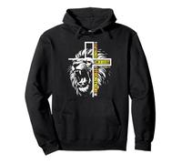 Lion Jésus Croix Dieu Bless I Can Do All Thing Through Christ Sweat à Capuche