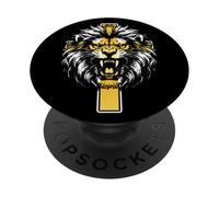 Lion Jésus I Can Do All Thing Through Christ Art on Back PopSockets PopGrip Adhésif
