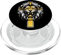 Lion Jésus I Can Do All Thing Through Christ Art on Back PopSockets PopGrip pour MagSafe