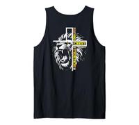 Lion Jésus I Can Do All Things Through Christ Art on Back Débardeur