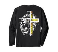 Lion Jésus I Can Do All Things Through Christ Art on Back Manche Longue