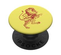 Lion Jouant de la Guitare Animal Guitariste Rock Musicien PopSockets PopGrip Adhésif