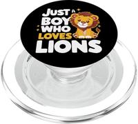 Lion, Juste Un garçon Qui Aime Les Animaux des Lions d'Afrique PopSockets PopGrip pour MagSafe