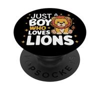 Lion, Juste Un garçon Qui Aime Les Lions, Un Animal Africain PopSockets PopGrip Adhésif