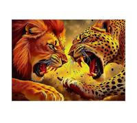 Lion Léopard Griffe 1000 Pièces Mini Puzzle pour Adultes Jeu De Défi | 70x50cm Carton Amateurs De Puzzles Entraînement Cérébral Puzzle Fait Main Cadeau De Réunion Décor Salon