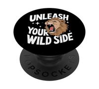 Lion Libérez Votre côté Sauvage PopSockets PopGrip Adhésif