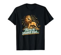 Lion Lion Leo Born to Stand Out T-Shirt Graphique avec Valeur