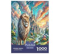 Lion Majesté Art Adultes Puzzles Animal 1000 Pièces Jeu De Défi Familial Jeux Éducatifs Décoration Intérieure Cadeaux d'anniversaire pour Noël Tueur Ennuyeux 70x50cm/1000pcs