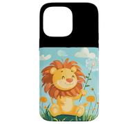 Lion majestueux avec un pissenlit pour une jolie touche Coque pour iPhone 14 Pro Max