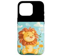 Lion majestueux avec un pissenlit pour une jolie touche Coque pour iPhone 16 Pro